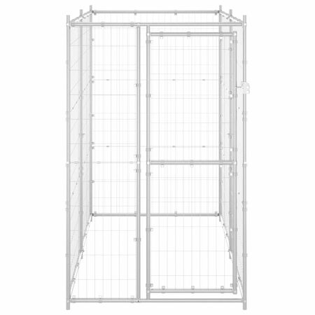 Padoc pentru câini de exterior 110x220x180 cm oțel zincat