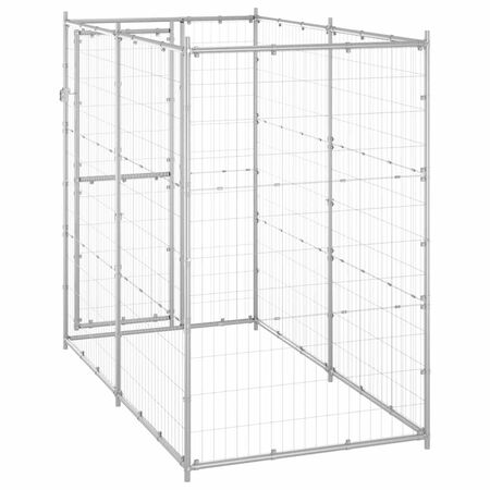  Padoc pentru câini de exterior 110x220x180 cm oțel zincat
