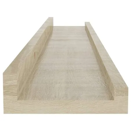  Rafturi de perete, 4 buc., stejar sonoma, 60x9x3 cm