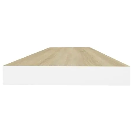  Rafturi perete suspendate 4 buc. stejar/alb 80x23,5x3,8 cm, MDF