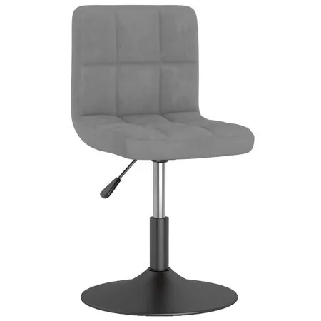  Scaune rotative de bucătărie, 2 buc., gri deschis, catifea