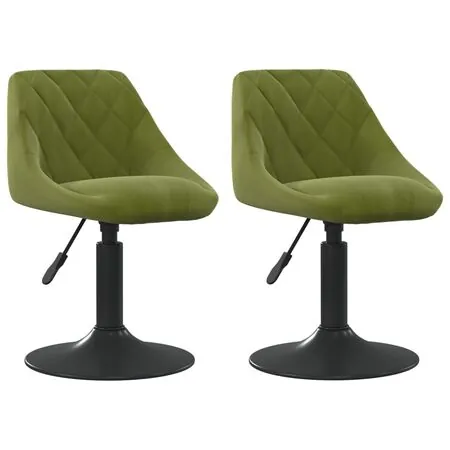  Scaune de bucătărie pivotante, 2 buc., verde deschis, catifea
