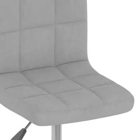  Scaune rotative de bucătărie, 2 buc., gri deschis, catifea