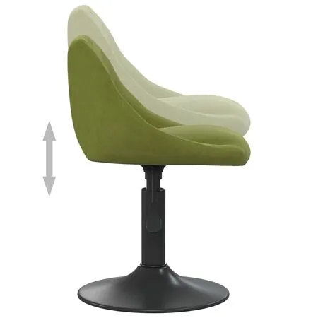  Scaune de bucătărie pivotante, 2 buc., verde deschis, catifea
