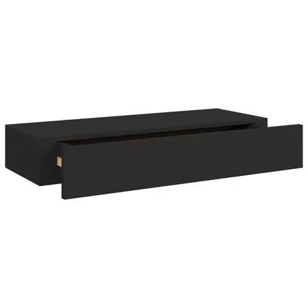  Dulapuri de perete cu sertare 2 buc. negru 60x23,5x10 cm MDF