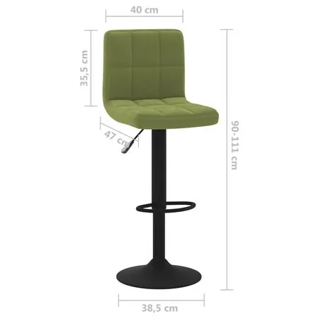  Scaun de bar, verde deschis, catifea