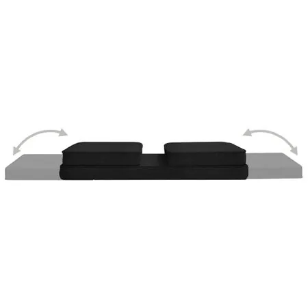  Scaun de podea pliabil, negru, material textil