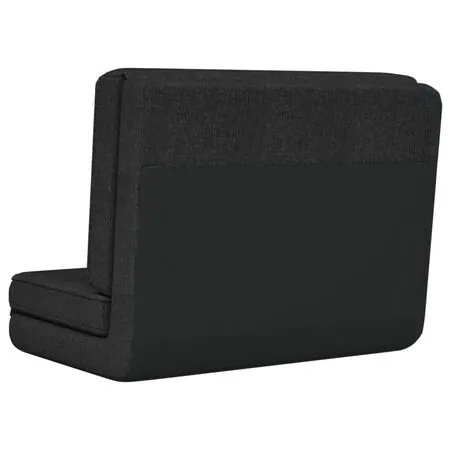  Scaun de podea pliabil, negru, material textil