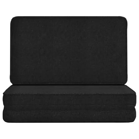  Scaun de podea pliabil, negru, material textil