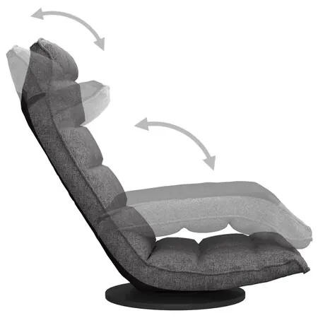  Scaun de podea pivotant, gri deschis, material textil