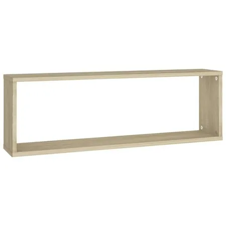  Rafturi de perete cub, 4 buc., stejar sonoma, 80x15x26,5cm lemn