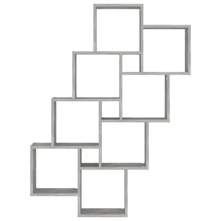  Raft de perete cub, gri beton, 90x15x119 cm, PAL