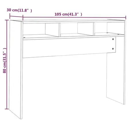  Masă consolă, gri beton, 105x30x80 cm, PAL