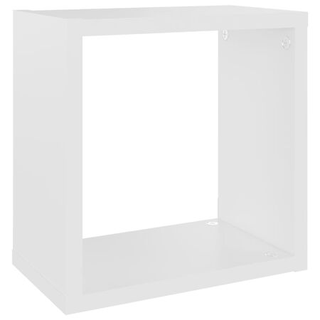 Rafturi de perete cub, 4 buc., alb, 26x15x26 cm