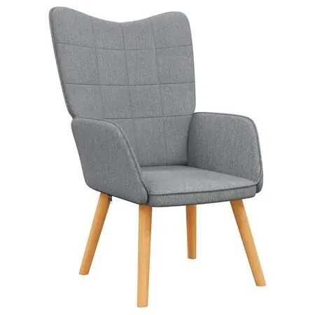  Scaun de relaxare cu taburet, gri deschis, textil