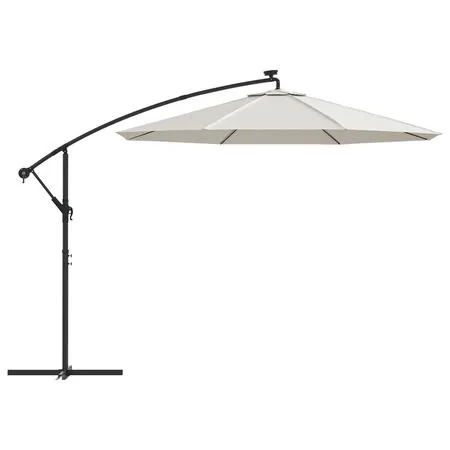 Pânză de schimb umbrelă de soare, alb nisipiu, 350 cm