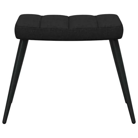 Scaun de relaxare cu taburet, negru, textil
