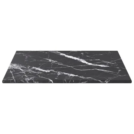  Blat masă negru 30x30 cm 6 mm sticlă securizată design marmură