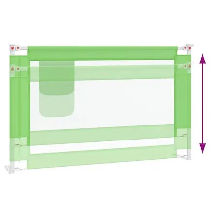  Balustradă de protecție pat copii, verde, 120x25 cm, textil