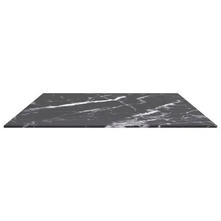  Blat masă negru 100x62 cm 8mm sticlă securizată design marmură