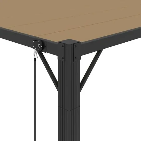  Pavilion cu acoperiș jaluzea gri taupe 3x4 m țesătură&aluminiu