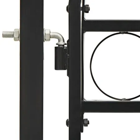  Poartă de gard dublă cu arcadă, negru, 400 x 150 cm, oțel