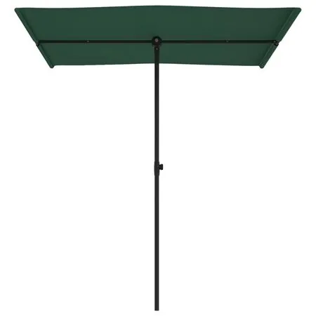  Umbrelă de soare de grădină, stâlp aluminiu, verde, 180x110 cm