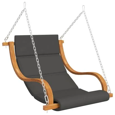  Scaun balansoar fără cadru leagăn cu pernă, lemn masiv curbat