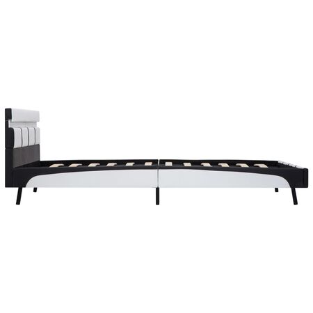  Cadru de pat cu LED, alb, 120 x 200 cm, piele ecologică