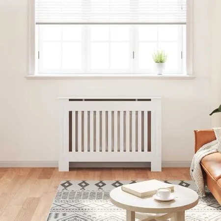 Mască de calorifer încălzire, dulap radiator, alb, 112 cm, MDF