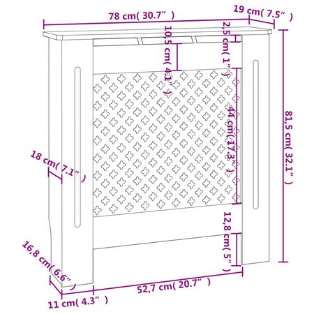  Mască pentru calorifer, negru, 78 cm, MDF