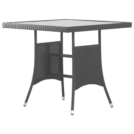  Set mobilier de grădină, 5 piese, negru, poliratan