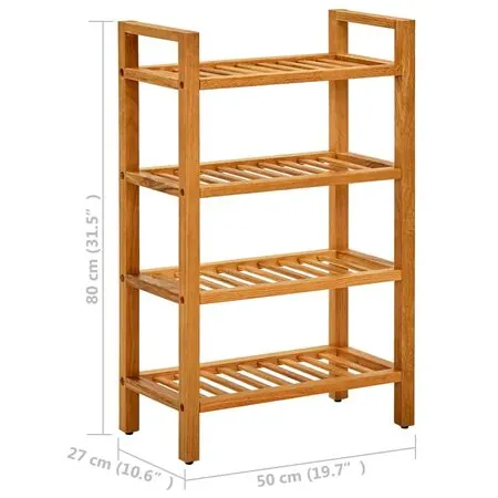  Pantofar cu 4 rafturi, 50x27x80 cm, lemn masiv de stejar