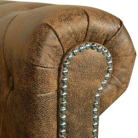  Set canapele Chesterfield cu 2 și 3 locuri, maro 