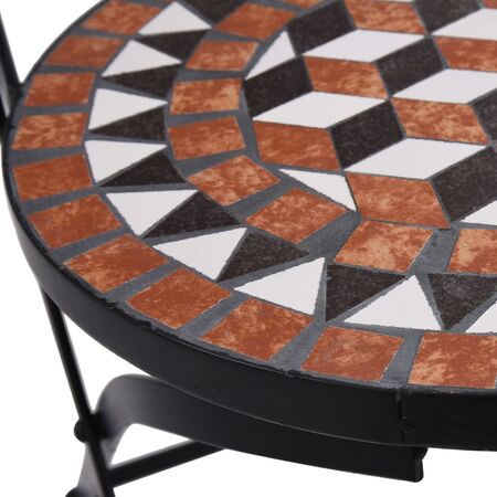  Set de bistro mozaic, 3 piese, cărămiziu, placă ceramică 
