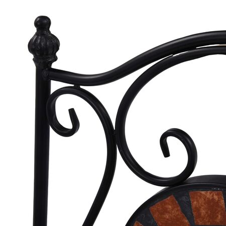  Set de bistro mozaic, 3 piese, cărămiziu, placă ceramică 