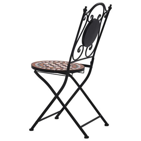  Set de bistro mozaic, 3 piese, cărămiziu, placă ceramică 