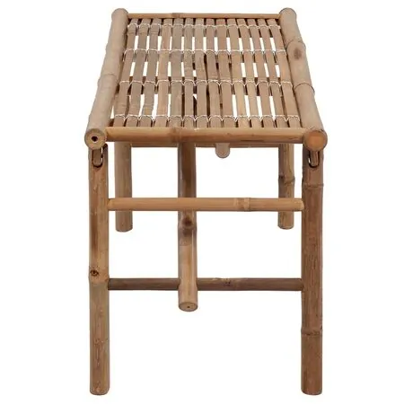  Bancă de grădină pliabilă cu pernă, 118 cm, bambus