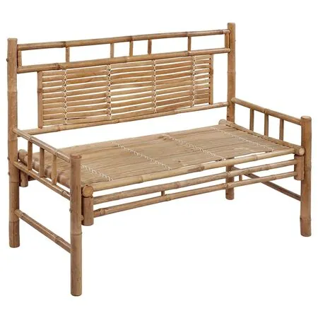  Bancă de grădină cu pernă, 120 cm, bambus