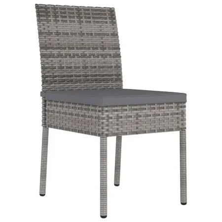  Set mobilier de grădină, 7 piese, gri, poliratan