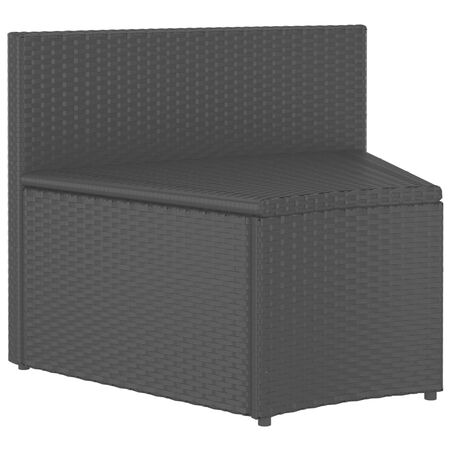  Set mobilier de grădină cu perne, 4 piese, negru, poliratan