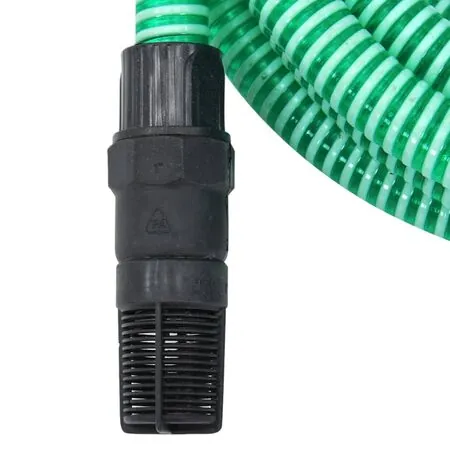  Furtun de aspirație cu racorduri din PVC, verde 1" 10 m, PVC