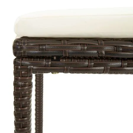  Set mobilier bar de grădină, cu perne, 3 piese, maro, poliratan