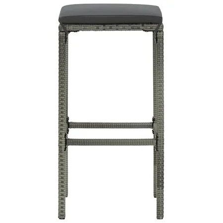  Set mobilier bar de grădină cu perne, 9 piese, gri