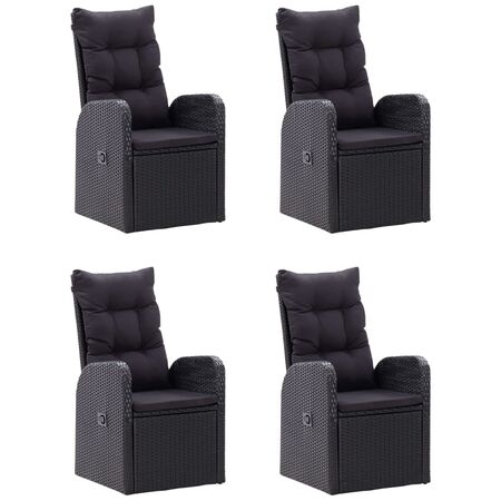  Set de masă pentru grădină, 5 piese, negru