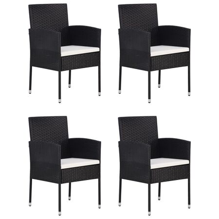  Set de masă pentru grădină, 5 piese, negru