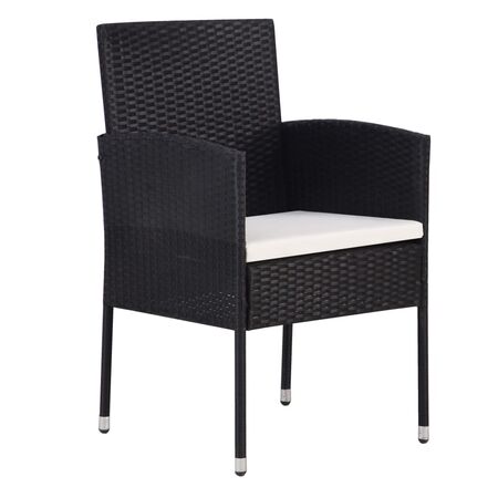  Set de masă pentru grădină, 5 piese, negru