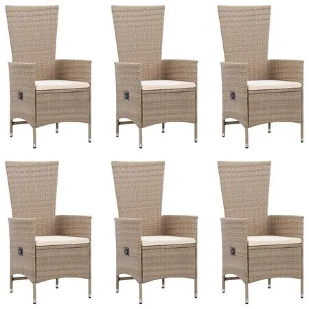  Set mobilier de grădină, 7 piese, bej, poliratan
