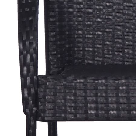  Set mobilier de grădină, 7 piese, negru, poliratan