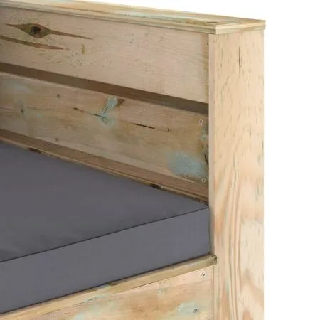  Set mobilier de grădină cu perne, 2 piese, lemn verde tratat